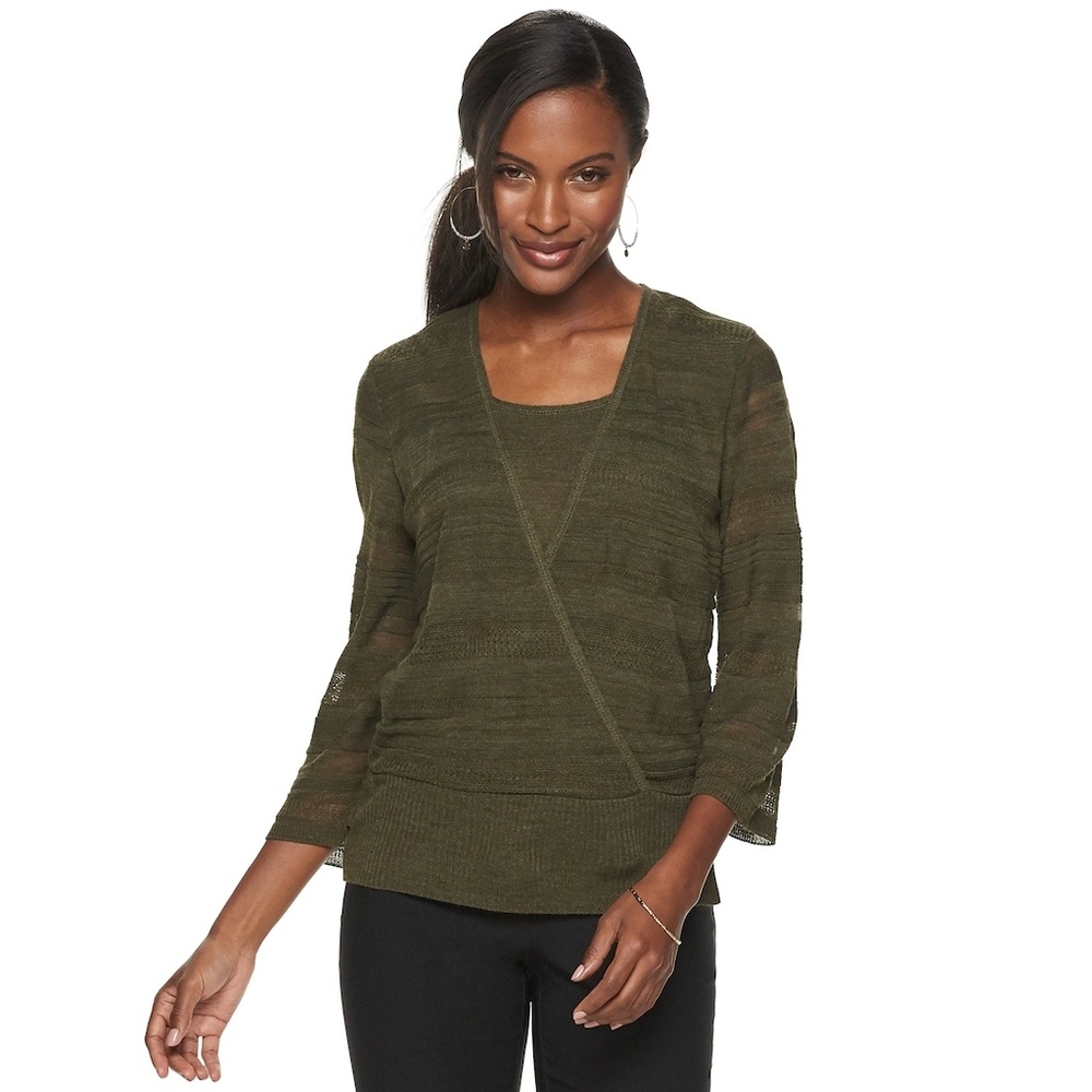Apt. 9 women's flare sleeve Surplice Top size L